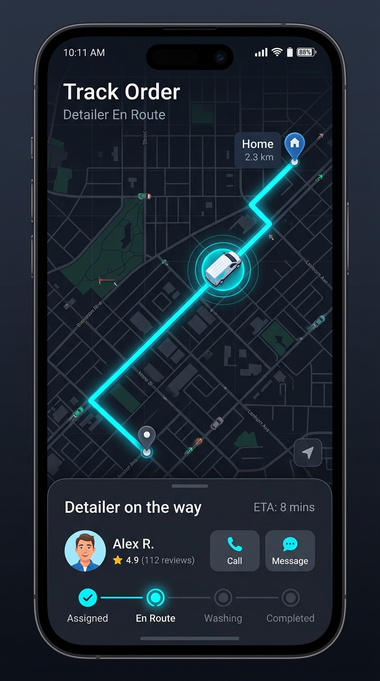 App Live Tracking Screen
